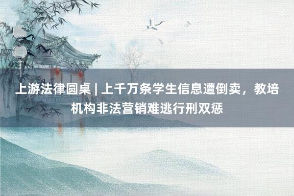 上游法律圆桌 | 上千万条学生信息遭倒卖，教培机构非法营销难逃行刑双惩