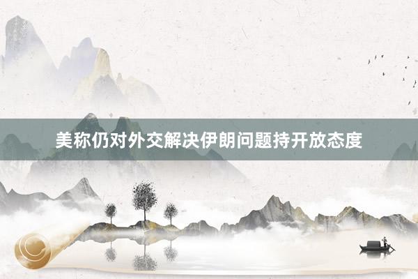 美称仍对外交解决伊朗问题持开放态度